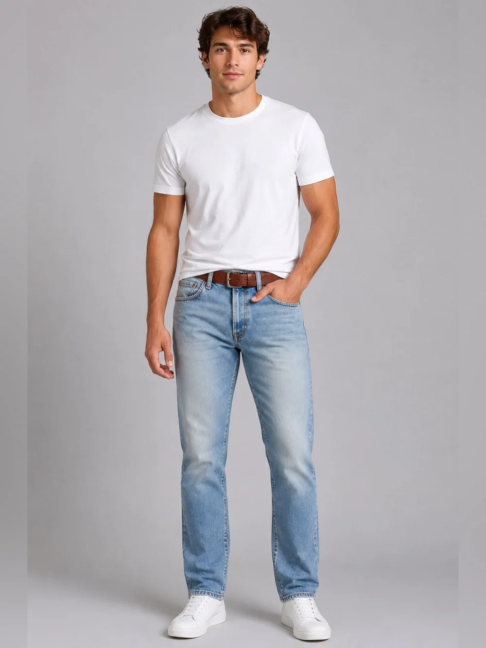 Levi’s 514 Straight Fit Jeans Mens 38x30 Light Wash Blue Denim Classic Mid Rise